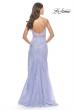 Picture of: Lace Long Dress with High Side Slit and V Neckline in Light Periwinkle, Style: 31125, Detail Picture 3