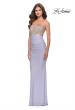 Picture of: Long Jersey Prom Dress with Rhinestone Sheer Bodice in Light Periwinkle, Style: 31338, Detail Picture 3