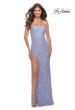 Picture of: Beaded Lace Strapless Dress with High Side Slit in Light Periwinkle, Style: 31351, Detail Picture 3