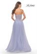 Picture of: Rhinestone Tulle Gown with Sheer Lace Bodice in Light Periwinkle, Style: 31367, Detail Picture 3