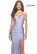 Picture of: Neon Prom Dress with Side Cutouts and Open Tie Back in Light Periwinkle, Style: 31400, Detail Picture 3