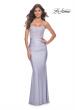 Picture of: Neon Ruched Jersey Dress with Illusion Corset Lace Top in Light Periwinkle, Style: 32322, Detail Picture 3