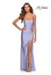 Picture of: Long Tie Up Back Jersey Prom Dress with Slit in Light Periwinkle, Style: 28296, Detail Picture 4
