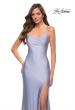 Picture of: Open Strappy Back Jersey Gown with Rhinestones in Light Periwinkle, Style 29899, Detail Picture 4