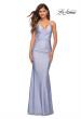 Picture of: Embellished Long Prom Dress with Criss Cross Front in Light Periwinkle, Detail Picture 4