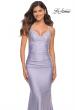 Picture of: Fitted Jersey Gown with Rhinestone Top in Light Periwinkle, Detail Picture 4
