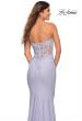 Picture of: Sweetheart Strapless Dress with Illusion Lace Bodice in Light Periwinkle, Detail Picture 4