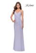 Picture of: Soft Jersey Dress with Knot Waist and Lace Up Back in Light Periwinkle, Style: 31169, Detail Picture 4