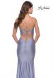 Picture of: Rhinestone Ruched Jersey Prom Dress with Lace Up Back in Bright Colors in Light Periwinkle, Style: 31237, Detail Picture 4