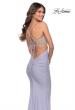 Picture of: Long Jersey Prom Dress with Rhinestone Sheer Bodice in Light Periwinkle, Style: 31338, Detail Picture 4