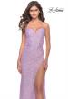 Picture of: Sequin Prom Dress with Ruching and Open Tie Back in Light Periwinkle, Style: 31349, Detail Picture 4