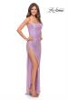 Picture of: Ruched Sequin Prom Dress with High Side Slit in Light Periwinkle, Style: 31405, Detail Picture 4