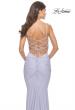 Picture of: Twist Front Cut Out Jersey Prom Dress in Bright Colors in Light Periwinkle, Style: 31435, Detail Picture 4