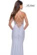 Picture of: Ruched Prom Dress with Sheer Rhinestone Bodice in Bright Colors in Light Periwinkle, Style: 31441, Detail Picture 4
