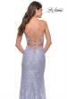 Picture of: Lace Long Dress with Scallop Detail on Skirt Slit in Light Periwinkle, Style: 31510, Detail Picture 4