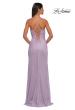 Picture of: Pastel Prom Dress with Metallic Fabric and Lace Up Back in Light Periwinkle, Style: 32964, Detail Picture 4
