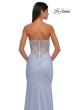 Picture of: Strapless Prom Dress with Illusion Top and Unique Lace Details in Light Periwinkle, Style: 33031, Detail Picture 4