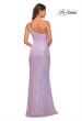 Picture of: Bright Simple One Shoulder Long Sequin Evening Gown in Light Periwinkle, Detail Picture 5