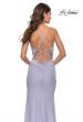 Picture of: Soft Jersey Dress with Knot Waist and Lace Up Back in Light Periwinkle, Style: 31169, Detail Picture 5