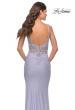 Picture of: Rhinestone Jersey Dress with Sheer Lace Back in Light Periwinkle, Style: 31341, Detail Picture 5