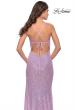Picture of: Sequin Prom Dress with Ruching and Open Tie Back in Light Periwinkle, Style: 31349, Detail Picture 5