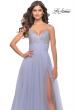 Picture of: Tulle Gown with Full Skirt and Rhinestone Bodice in Bright Colors in Light Periwinkle, Style: 31433, Detail Picture 5