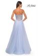 Picture of: Neon A-Line Tulle Prom Dress with Rhinestone Fishnet Bodice in Light Periwinkle, Style: 32445, Detail Picture 5