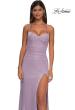 Picture of: Pastel Prom Dress with Metallic Fabric and Lace Up Back in Light Periwinkle, Style: 32964, Detail Picture 5