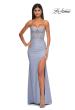 Picture of: Strapless Prom Dress with Illusion Top and Unique Lace Details in Light Periwinkle, Style: 33031, Detail Picture 5