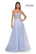 Picture of: Neon A-Line Tulle Prom Dress with Rhinestone Fishnet Bodice in Light Periwinkle, Style: 32445, Detail Picture 6