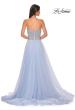 Picture of: Beautiful A-line Tulle Prom Dress with Pearl and Rhinestone Bodice in Light Periwinkle, Style 32875, Detail Picture 6