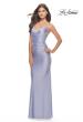 Picture of: Open Lace Up Back Long Gown with Lace Side Detail in Light Periwinkle, Style: 31365, Detail Picture 7
