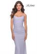 Picture of: Jeweled Modified Scoop Neck Jersey Dress with Open Back in Bright Colors in Light Periwinkle, Style: 31414, Detail Picture 7
