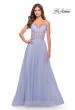 Picture of: Tulle A-line Prom Dress with Corset Sheer Bodice in Light Periwinkle, Style: 31502, Detail Picture 7