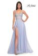 Picture of: Rhinestone A-Line Tulle Prom Dress with Illusion Bodice in Light Periwinkle, Style: 32146, Detail Picture 7