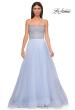 Picture of: Beautiful A-line Tulle Prom Dress with Pearl and Rhinestone Bodice in Light Periwinkle, Style 32875, Detail Picture 7