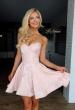 Picture of: Strapless Jacquard Lace-Up Mini Dress in Light Pink, Style: 34147, Main Picture