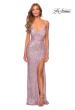 Picture of: Form Fitting Sequin Dress with Cut Out Open Back in Light Pink, Style: 28616, Detail Picture 8
