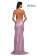 Picture of: Metallic Rhinestone Jersey Dress with Ruching and Low Back in Light Pink, Style: 32835, Detail Picture 8