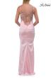 Picture of: Fitted Satin Gown with Jeweled Back Straps in Light Pink, Style: 33798, Detail Picture 10