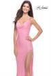 Picture of: Sequin Dress with Stunning Fringe Beaded Slit in Pastels in Light Pink, Style: 31444, Detail Picture 1