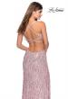 Picture of: Long Fringe Sequin Prom Dress with Cut Outs in Light Pink, Style: 28609, Detail Picture 2