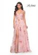 Picture of: Unique Lace Sequin Applique Tulle A-Line Prom Dress in Pink, Style: 32031, Detail Picture 2