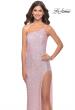 Picture of: Elegant Soft Sequin One Shoulder Long Dress in Light Pink, Style: 31212, Detail Picture 4