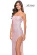 Picture of: Beaded Lace Strapless Dress with Modified Sweetheart Neckline in Light Pink, Style: 31355, Detail Picture 5