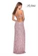 Picture of: Long Fringe Sequin Prom Dress with Cut Outs in Light Pink, Style: 28609, Detail Picture 7