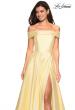 Picture of: Long Off The Shoulder Gown with Pockets in Light Yellow, Style: 27005, Detail Picture 4