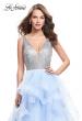 Picture of: Beaded Bodice Ball Gown with Tulle Skirt in Light Blue, Style: 26223, Detail Picture 5
