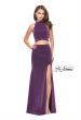 Picture of: Two Piece Jersey Prom Dress with Open Back and Leg Slit in Light Purple, Style: 25604, Detail Picture 5