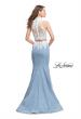 Picture of: Two Piece Long Prom Dress with Beads and Lace in Light Wash, Style: 25805, Back Picture